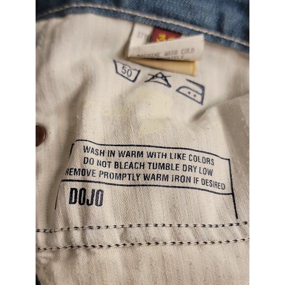 7 Seven For All Mankind Dojo Flare Jeans 32 X 30 White Embroidery Y2K 90s USA - Picture 8 of 15